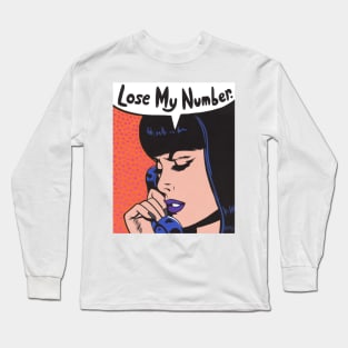 Lose My Number Comic Girl Long Sleeve T-Shirt